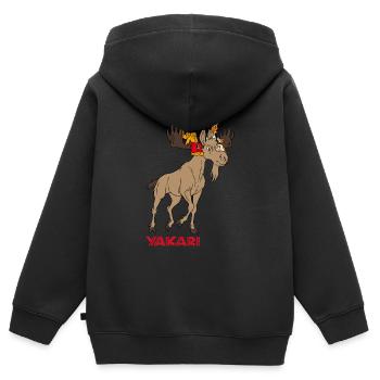 Yakari mit Elch - Kinder Premium Organic Zip Hoodie - Schwarz - Hinten - AI Model Kid Male (0cm)