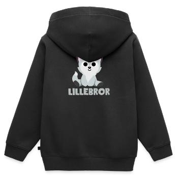 Little Brother Wolf Siblings Brothers Cadeau Meilleurs animaux - Sweat Premium à capuche zippé enfant bio - noir - Dos - AI Model Kid Male (0cm)