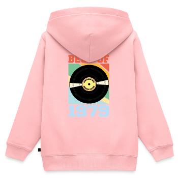 Le meilleur de 1979 - Sweat Premium à capuche zippé enfant bio - rose - Dos - AI Model Kid Female (0cm)