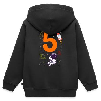 Kind Geburtstagsgeschenk Dabbing Astronaut Geschne - Kinder Premium Organic Zip Hoodie - Schwarz - Hinten - AI Model Kid Male (0cm)