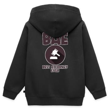 Bae Best Attorney Ever 4 - Sweat Premium à capuche zippé enfant bio - noir - Dos - AI Model Kid Male (0cm)