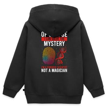 Forensische Kriminologie und Tatort-Ermittler - Kinder Premium Organic Zip Hoodie - Schwarz - Hinten - AI Model Kid Male (0cm)