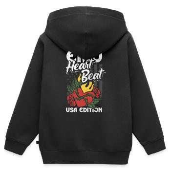 Emoticon Emo Heartbeat USA Edition Emocore - Kids Premium Organic Zip-up Hoodie - black - Back - AI Model Kid Male (0cm)