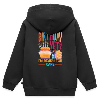 Ready for Cake Celebration - Kinder Premium Organic Zip Hoodie - Schwarz - Hinten - AI Model Kid Male (0cm)