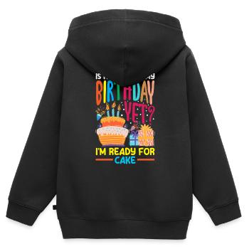 Ready for Cake Celebration - Kinder Premium Organic Zip Hoodie - Schwarz - Hinten - AI Model Kid Male (0cm)