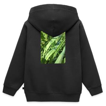 Raindrop - Kinder Premium Organic Zip Hoodie - Schwarz - Hinten - AI Model Kid Male (0cm)