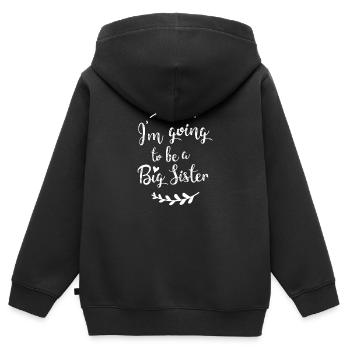 Je vais être une grande soeur - Sweat Premium à capuche zippé enfant bio - noir - Dos - AI Model Kid Male (0cm)