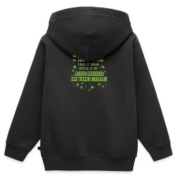 99 Bugs In The Code Programmer Source Coding Desig - Kids Premium Organic Zip-up Hoodie - black - Back - AI Model Kid Male (0cm)