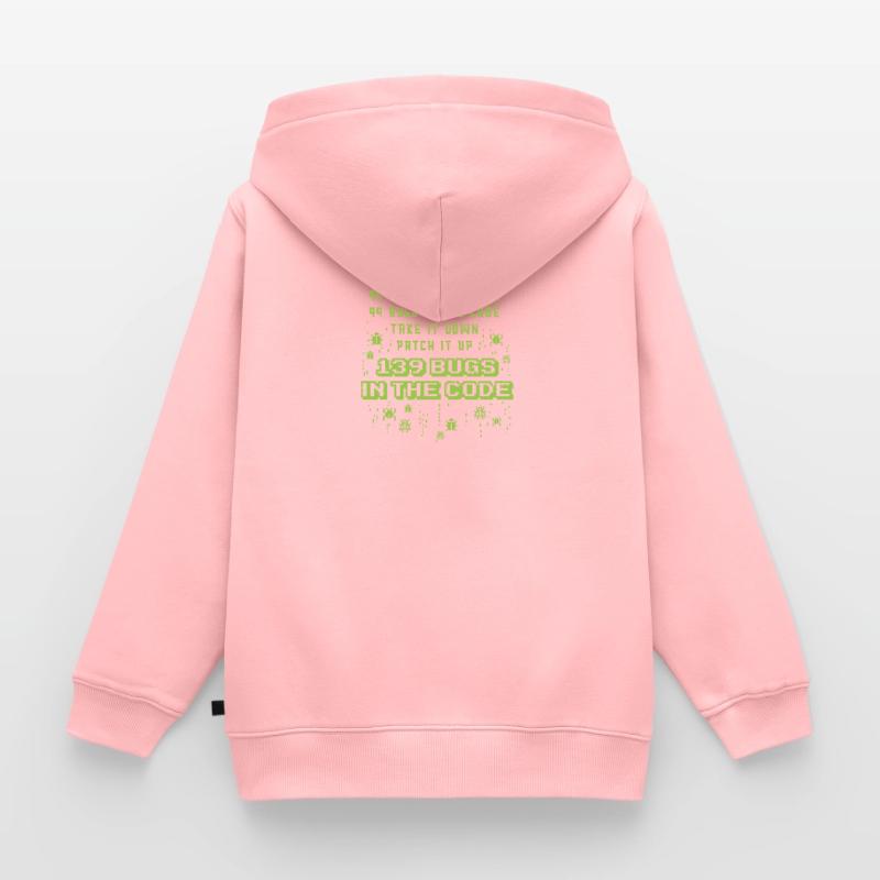 99 Bugs In The Code Programmer Source Coding Desig Kids Premium Organic Zip-up Hoodie