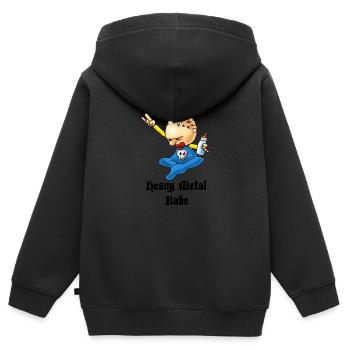 Heavy Metal Babe - Kinder Premium Organic Zip Hoodie - Schwarz - Hinten - AI Model Kid Male (0cm)