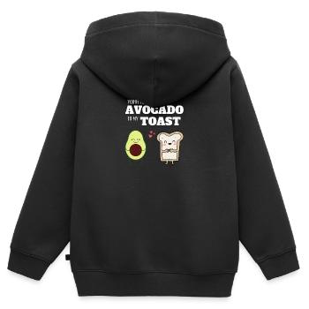 Avocado Toast Love Vegan Cadeau - Sweat Premium à capuche zippé enfant bio - noir - Dos - AI Model Kid Male (0cm)