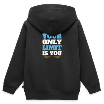Limit Fitness Gym Motivation - Kids Premium Organic Zip-up Hoodie - black - Back - AI Model Kid Male (0cm)