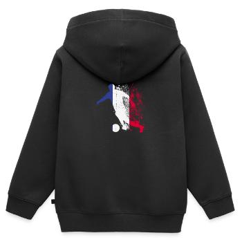 Équipe de France - Sweat Premium à capuche zippé enfant bio - noir - Dos - AI Model Kid Male (0cm)