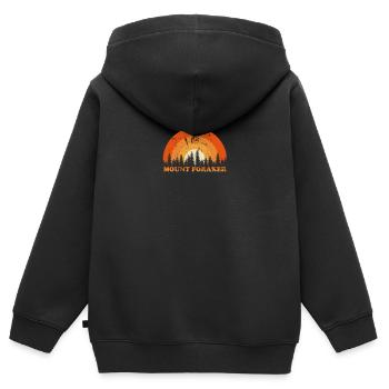 Vintage Mont Foraker Fan rétro Cool coucher de soleil - Sweat Premium à capuche zippé enfant bio - noir - Dos - AI Model Kid Male (0cm)
