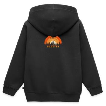 Vintage Seattle Washington Fan Retro Cool Sunset - Kinder Premium Organic Zip Hoodie - Schwarz - Hinten - AI Model Kid Male (0cm)