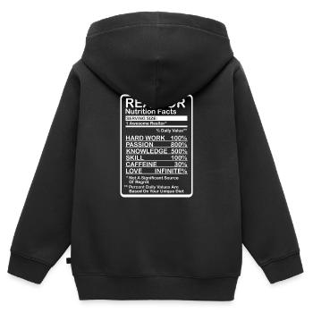 Courtier Informations nutritionnelles - Sweat Premium à capuche zippé enfant bio - noir - Dos - AI Model Kid Male (0cm)