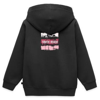 South Beach Florida Urlaub Souvenir Zusammenfassung - Kinder Premium Organic Zip Hoodie - Schwarz - Hinten - AI Model Kid Male (0cm)