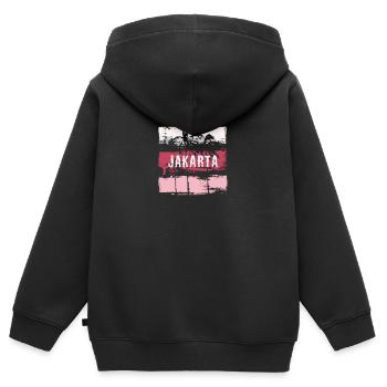 Jakarta Indonesien Urlaub Souvenir Zusammenfassung - Kinder Premium Organic Zip Hoodie - Schwarz - Hinten - AI Model Kid Male (0cm)