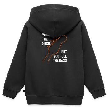Du hörst die Musik und spürst den Bass - Kinder Premium Organic Zip Hoodie - Schwarz - Hinten - AI Model Kid Male (0cm)