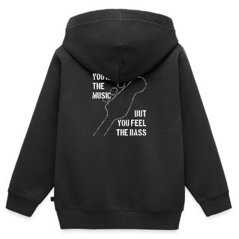 Du hörst Musik und spürst den Bass - Kinder Premium Organic Zip Hoodie - Schwarz - Hinten - AI Model Kid Male (0cm)