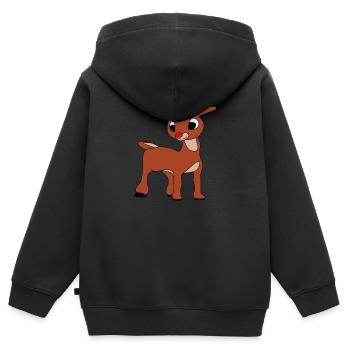 Rudolph das Rentier mit roter Nase - Kinder Premium Organic Zip Hoodie - Schwarz - Hinten - AI Model Kid Male (0cm)