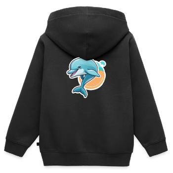 Dolphin happy jumping - Kids Premium Organic Zip-up Hoodie - black - Back - AI Model Kid Male (0cm)