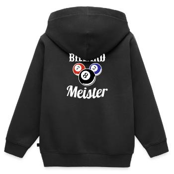 Billard Meister Kugeln Billiard - Kinder Premium Organic Zip Hoodie - Schwarz - Hinten - AI Model Kid Male (0cm)