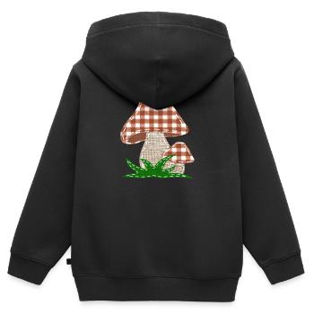 Nähen Pilze Schwammerl - Kinder Premium Organic Zip Hoodie - Schwarz - Hinten - AI Model Kid Male (0cm)