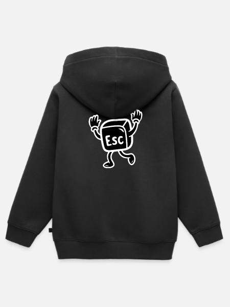 Nerd Escape - Kinder Premium Organic Zip Hoodie - Schwarz