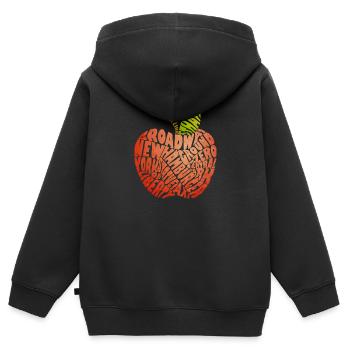New York - Kinder Premium Organic Zip Hoodie - Schwarz - Hinten - AI Model Kid Male (0cm)