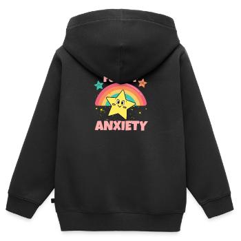 Voller Angst Ängstlich Soziale Ängstlichkeit - Kinder Premium Organic Zip Hoodie - Schwarz - Hinten - AI Model Kid Male (0cm)