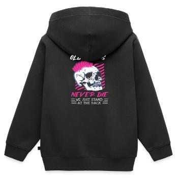 Old Punks Never Die Punk Rock Geschenk - Kinder Premium Organic Zip Hoodie - Schwarz - Hinten - AI Model Kid Male (0cm)