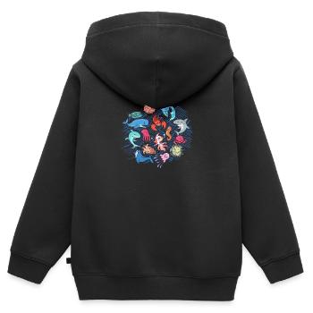 Fisch Angeln Fischer Ozean Fischerei Geschenkidee - Kinder Premium Organic Zip Hoodie - Schwarz - Hinten - AI Model Kid Male (0cm)