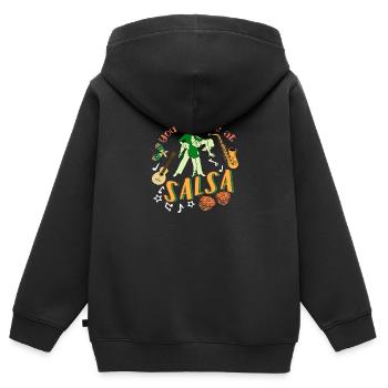 Salsa Danse Danse Professeur de danse Idée de cadeau - Sweat Premium à capuche zippé enfant bio - noir - Dos - AI Model Kid Male (0cm)