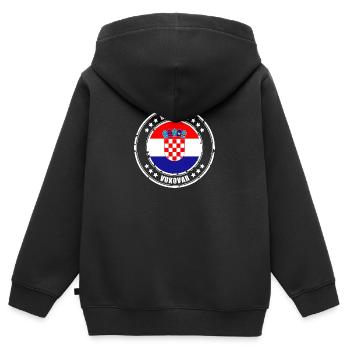 MOJ GRAD VUKOVAR - Sweat Premium à capuche zippé enfant bio - noir - Dos - AI Model Kid Male (0cm)