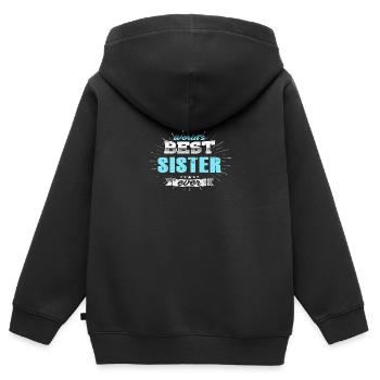 La meilleure soeur des mondes - Sweat Premium à capuche zippé enfant bio - noir - Dos - AI Model Kid Male (0cm)
