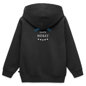 Original 100% Murat, Geschenk, Namen - Kinder Premium Organic Zip Hoodie - Schwarz - Hinten - AI Model Kid Male (0cm)