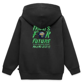 Fridays For Future demo t shirt es gibt nur eine - Kinder Premium Organic Zip Hoodie - Schwarz - Hinten - AI Model Kid Male (0cm)