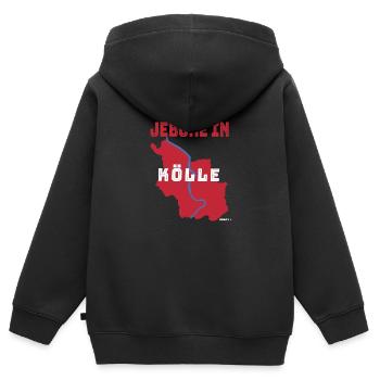 Jebore à Cologne Né à Cologne Heimatliebe Kölsch - Sweat Premium à capuche zippé enfant bio - noir - Dos - AI Model Kid Male (0cm)