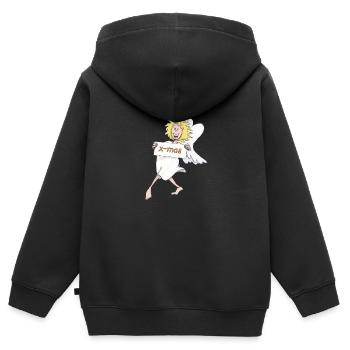 Nuage neuf noël - Sweat Premium à capuche zippé enfant bio - noir - Dos - AI Model Kid Male (0cm)