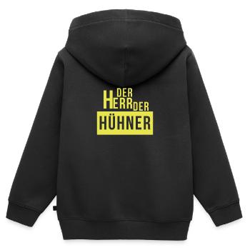 Der Herr der Hühner - Kinder Premium Organic Zip Hoodie - Schwarz - Hinten - AI Model Kid Male (0cm)