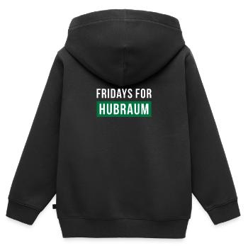 Fridays for Hubraum - Kinder Premium Organic Zip Hoodie - Schwarz - Hinten - AI Model Kid Male (0cm)