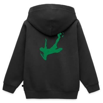 Fussball - Grün - Kinder Premium Organic Zip Hoodie - Schwarz - Hinten - AI Model Kid Male (0cm)