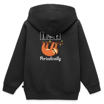 I Nap Periodically, Lazy Sloth - Kids Premium Organic Zip-up Hoodie - black - Back - AI Model Kid Male (0cm)