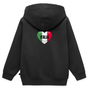 Italia - Kinder Premium Organic Zip Hoodie - Schwarz - Hinten - AI Model Kid Male (0cm)