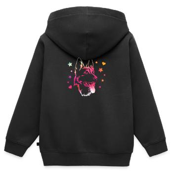 Deutscher Schäferhund - Kinder Premium Organic Zip Hoodie - Schwarz - Hinten - AI Model Kid Male (0cm)