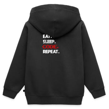 Coder programmer - Kids Premium Organic Zip-up Hoodie - black - Back - AI Model Kid Male (0cm)