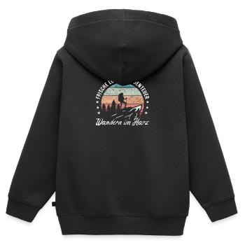 Wandern im Harz - Kinder Premium Organic Zip Hoodie - Schwarz - Hinten - AI Model Kid Male (0cm)