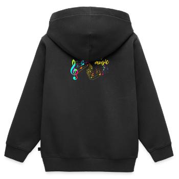 I love music - Kinder Premium Organic Zip Hoodie - Schwarz - Hinten - AI Model Kid Male (0cm)