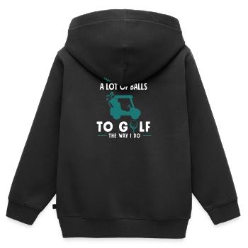 Golf Golfer Golfen - Kinder Premium Organic Zip Hoodie - Schwarz - Hinten - AI Model Kid Male (0cm)
